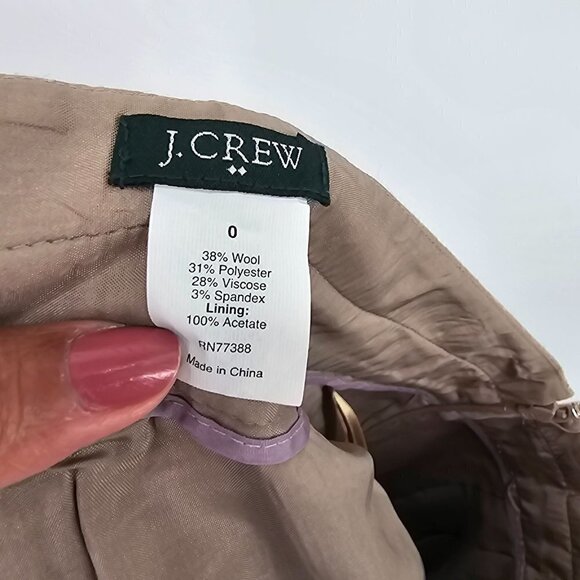 J. Crew Wool Blend Brown Side Walk Side Pocket Mini Skirt - Picture 6 of 6